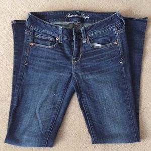 AE blue skinny kick jeans